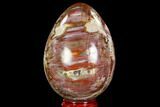 Colorful, Polished Petrified Wood Egg - Triassic #104628-1
